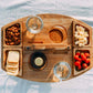 Nordicz draagbare tapas plank met glas- en wijnfleshouder - Design Meubelz